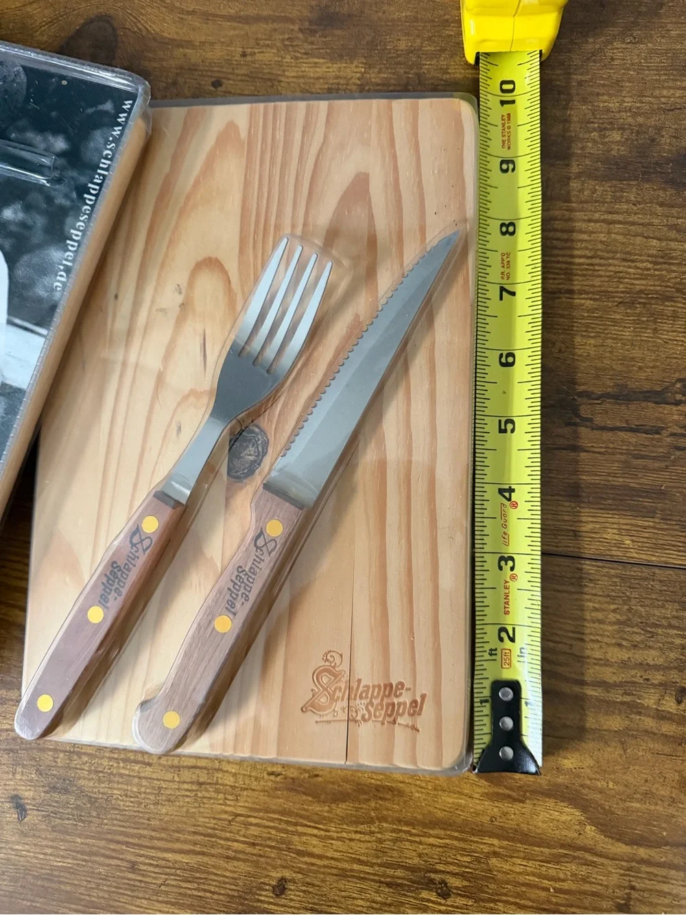 Schlappe Seppel German Brewery Steak Board Knife Fork Set Sealed Advertising NOS